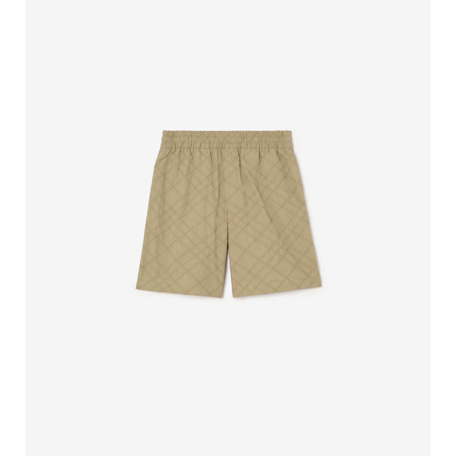 Check Embroidered Cotton Shorts