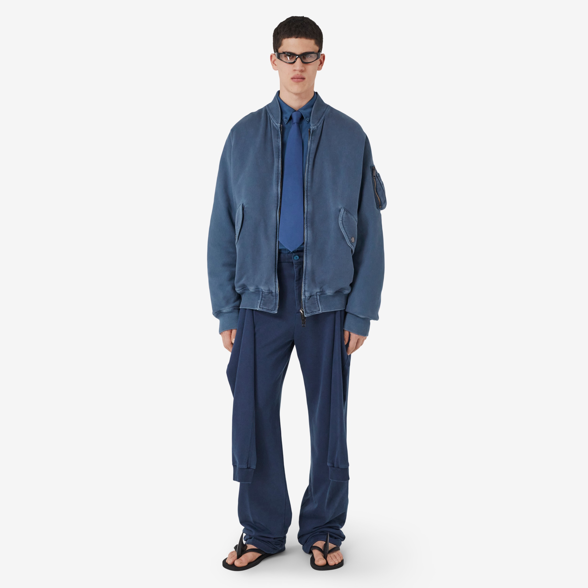 重塑版型棉质长裤 (柔和海军蓝) - 男士 | Burberry® 博柏利官网 - 2