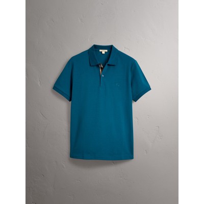 blue burberry polo