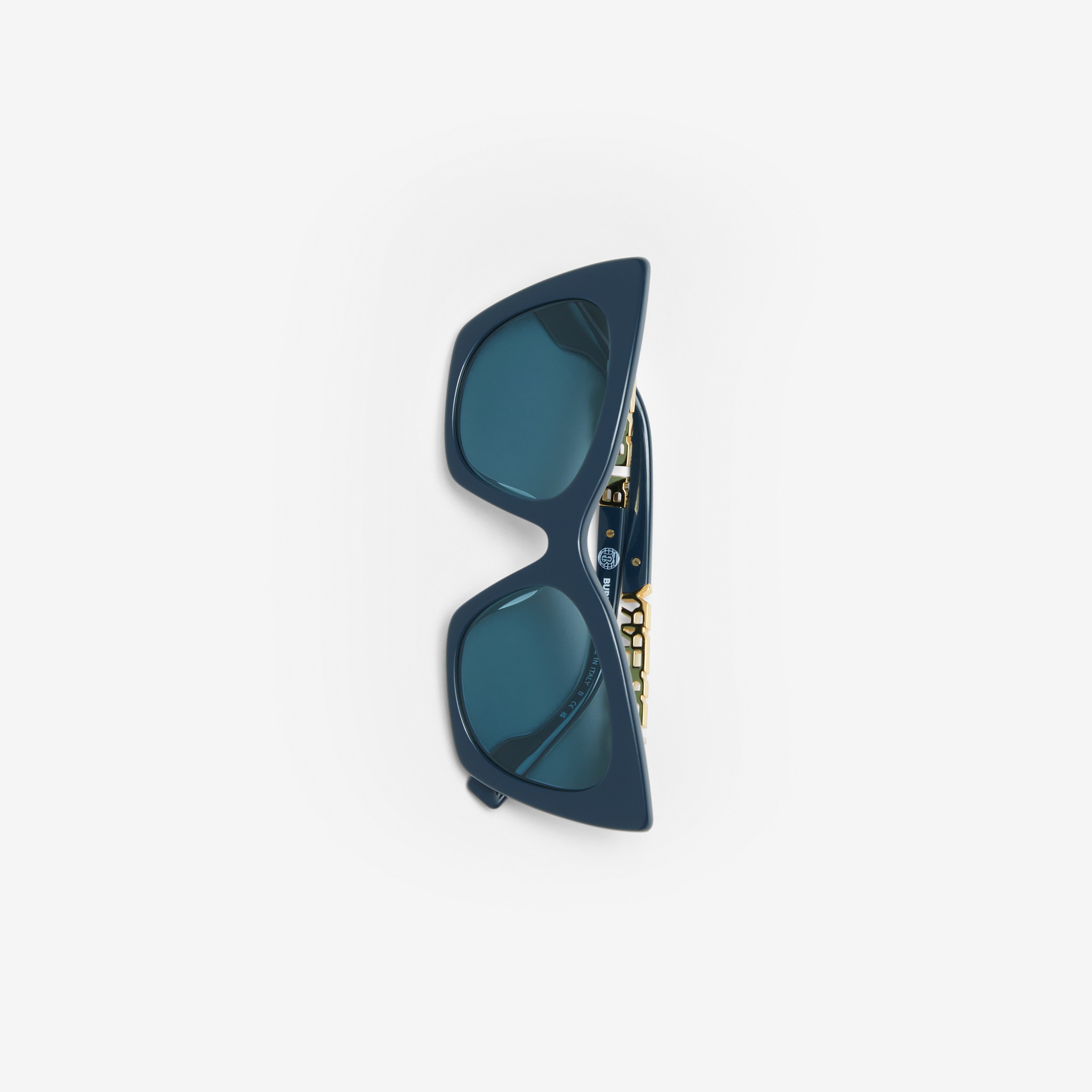 Óculos de sol com armação gatinho e detalhe de logotipo (Azul Marinho) - Mulheres | Burberry® oficial - 2