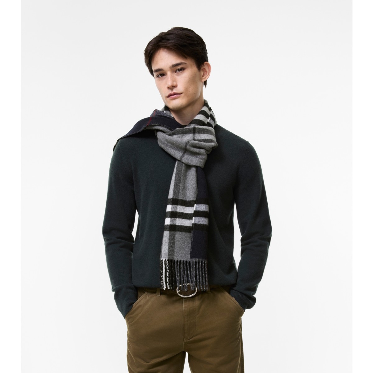  Check Reversible Cashmere Scarf