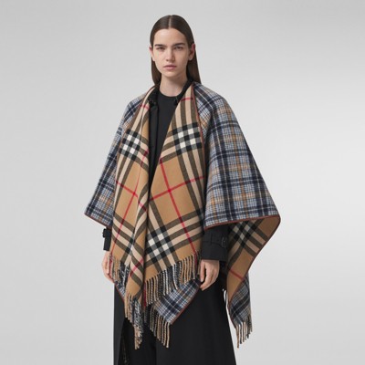 burberry reversible wool cape