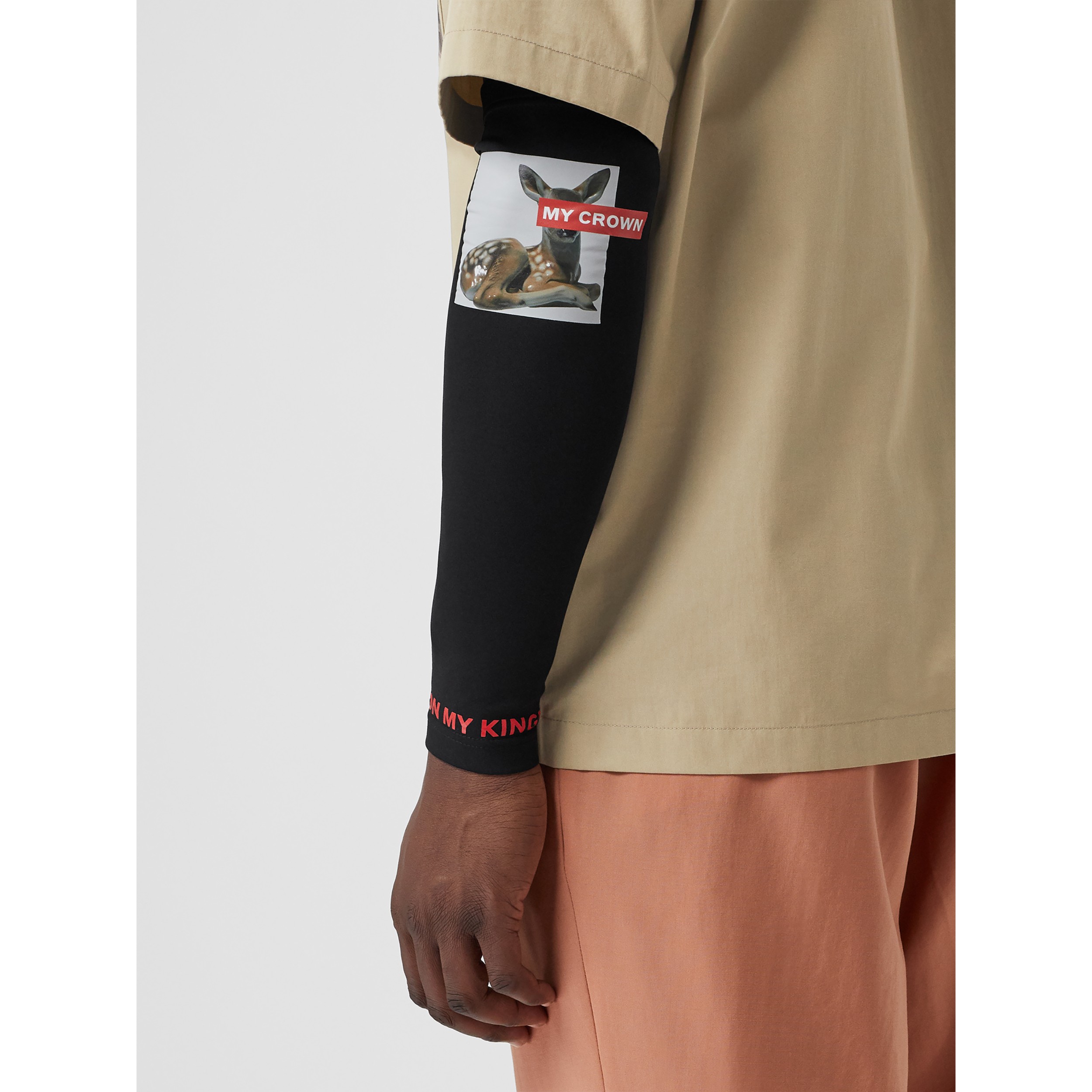 Montage Print Stretch Jersey Sleeves in Black Men Burberry United States