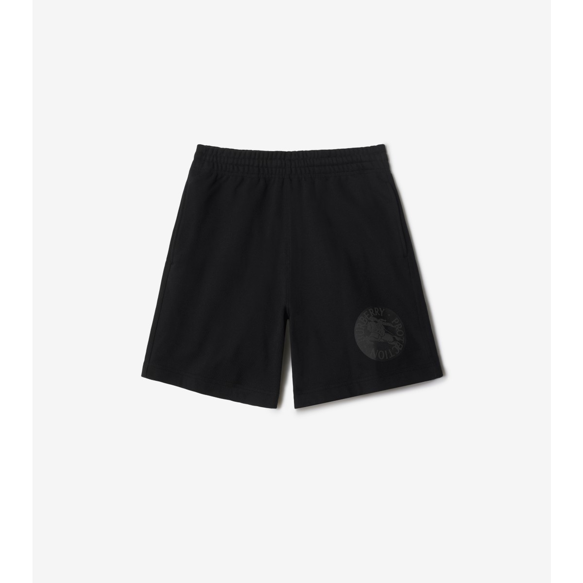 Burberry Ekd Badge Cotton Shorts In Black