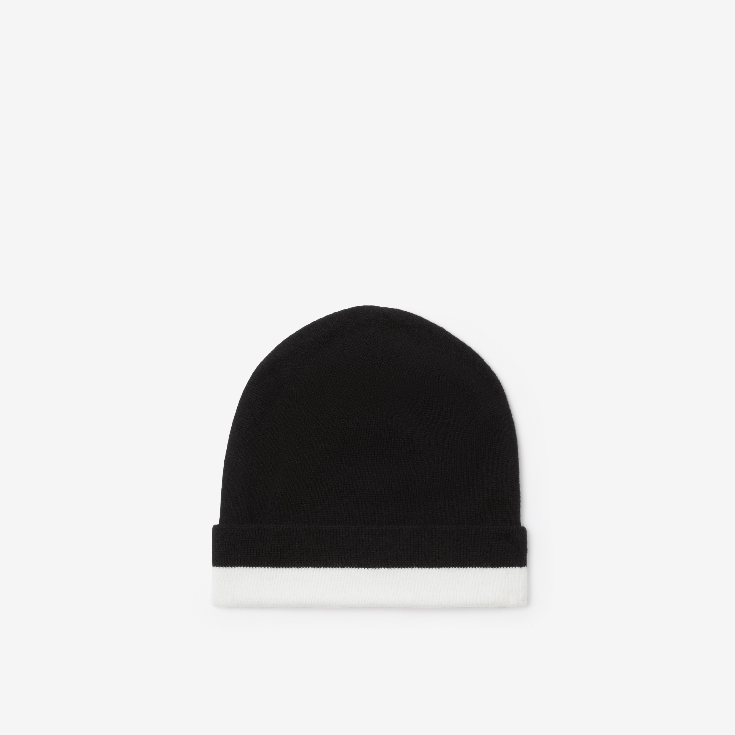 Logo Intarsia Cashmere Beanie in Black/white | Burberry® Official - 2