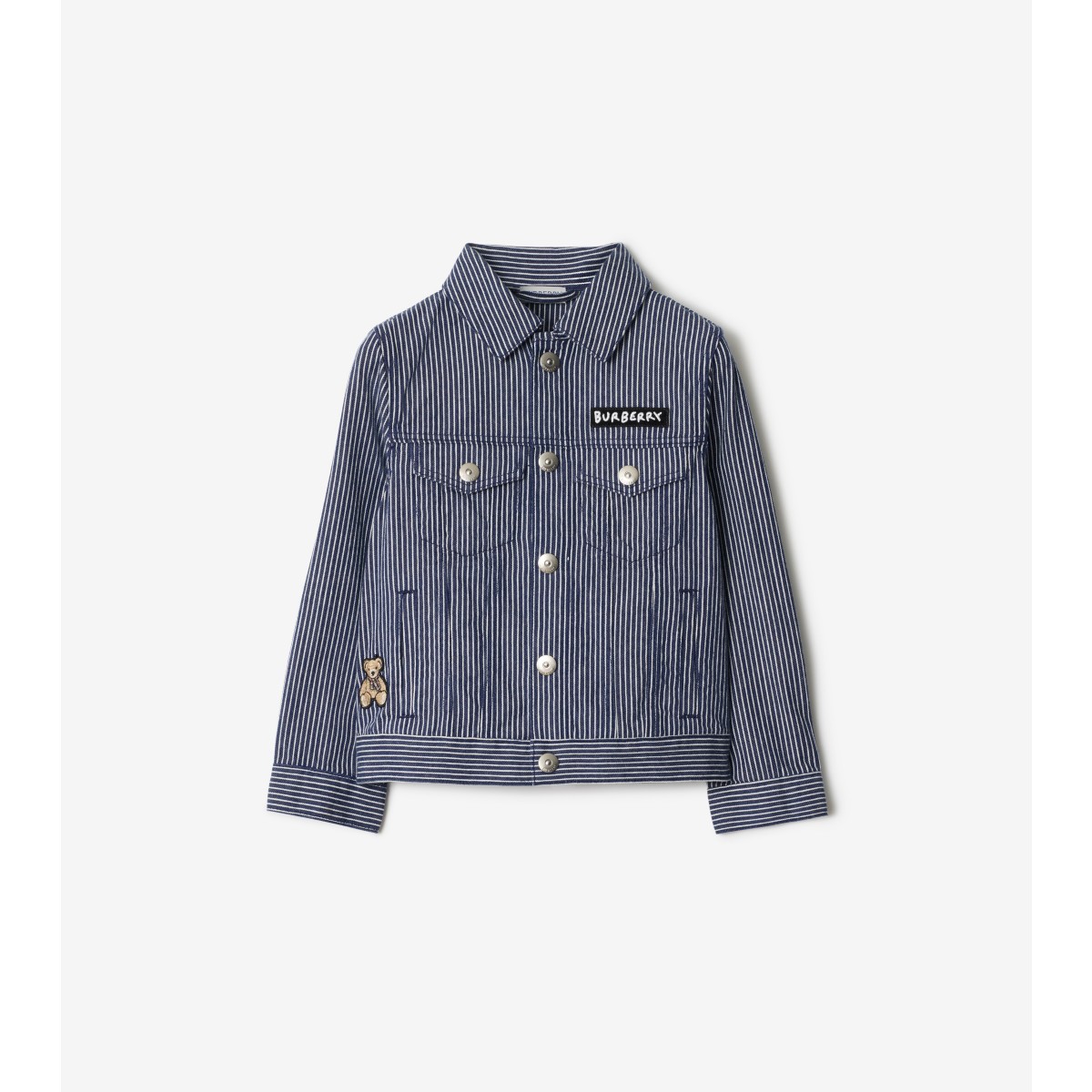 Burberry Striped Bomber Jacket In Blue