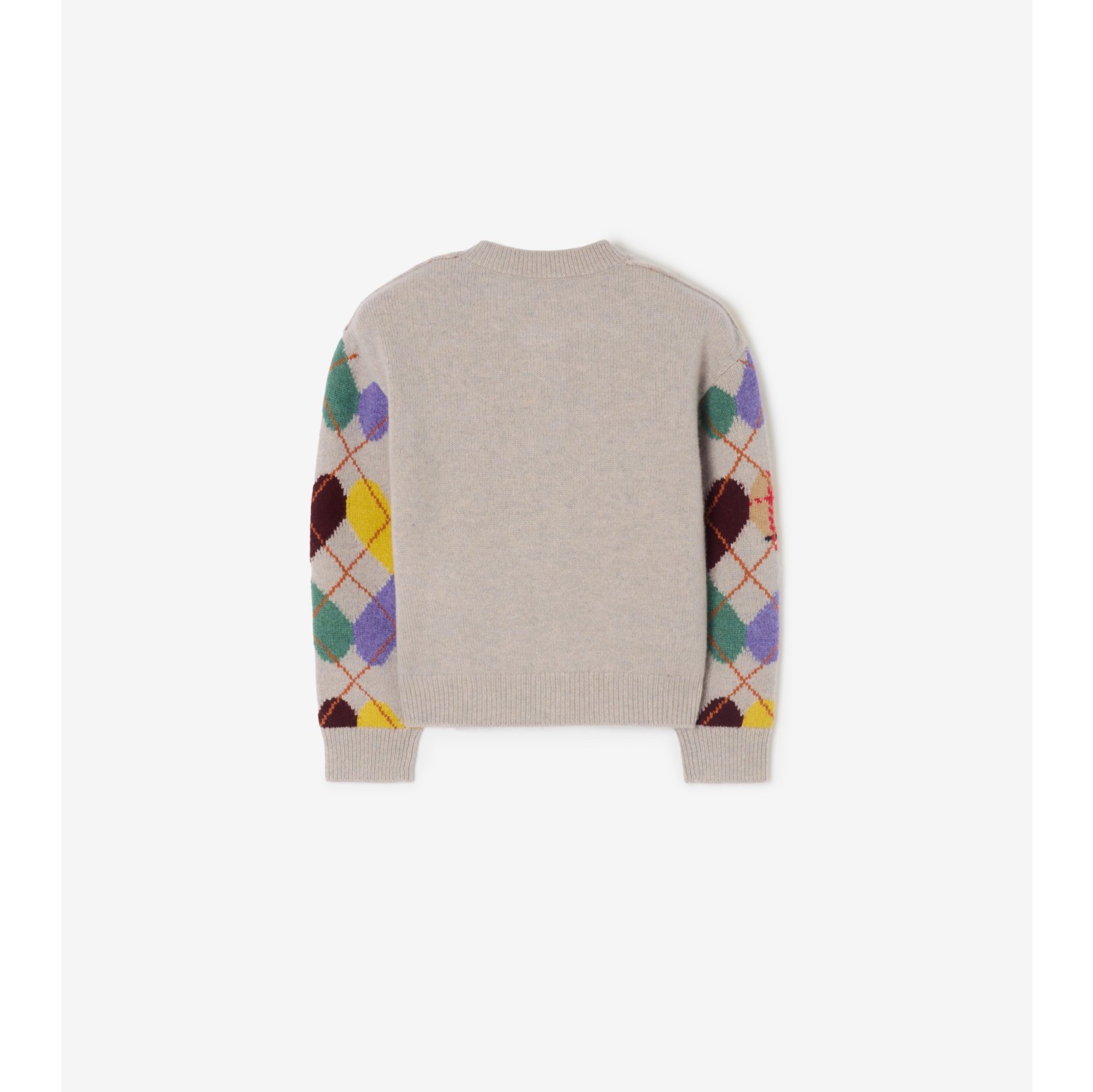 Heart Argyle Wool Cardigan