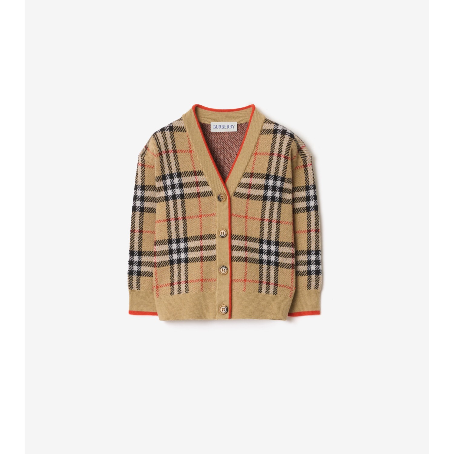 Check Wool Cardigan
