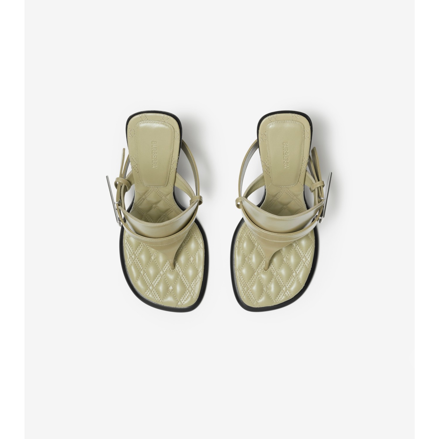 Leather Bay Sandals in Laurel - Women | Burberry® Official