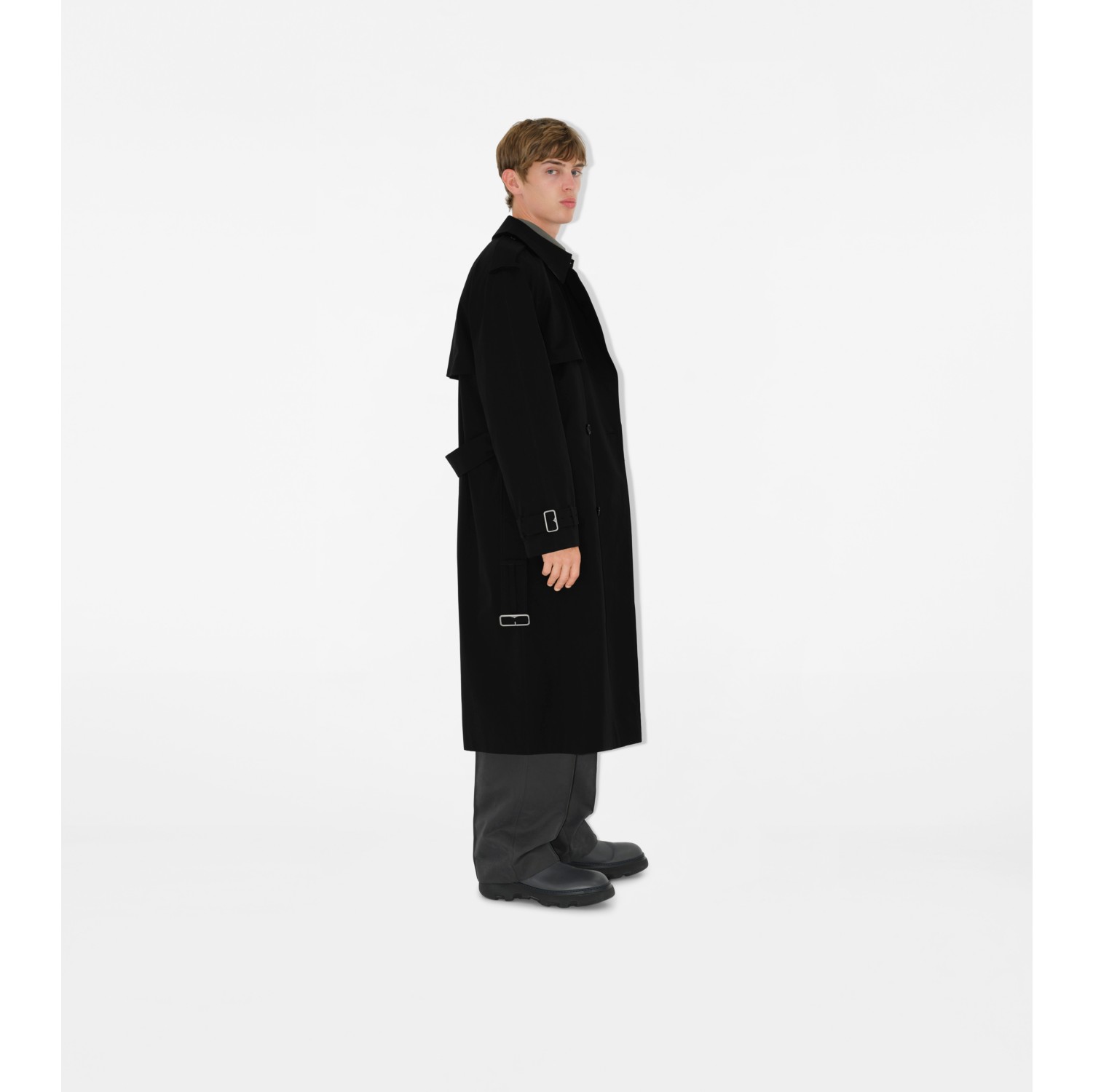 Langer Trenchcoat aus Gabardine