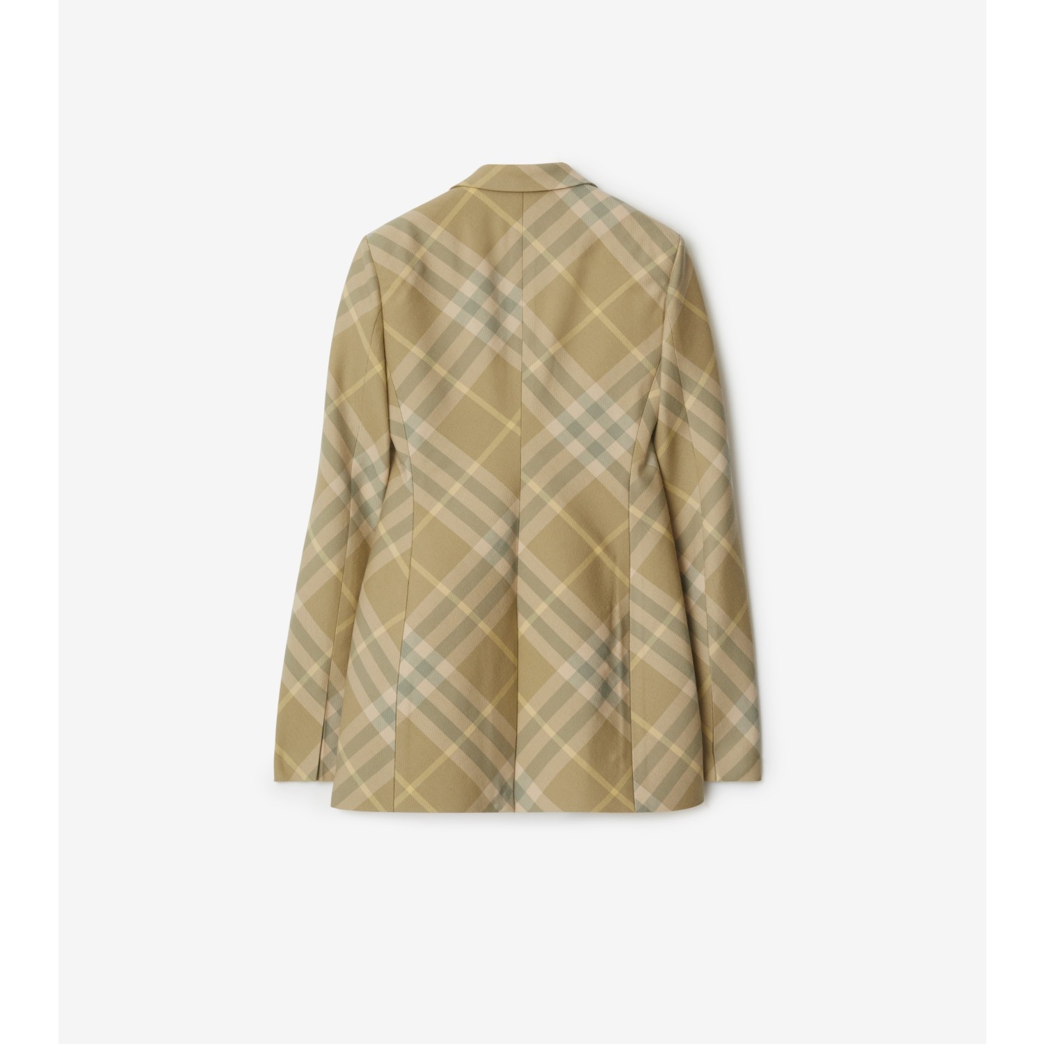 Check Wool Tailored Jacket in Flax Women Burberry® Official