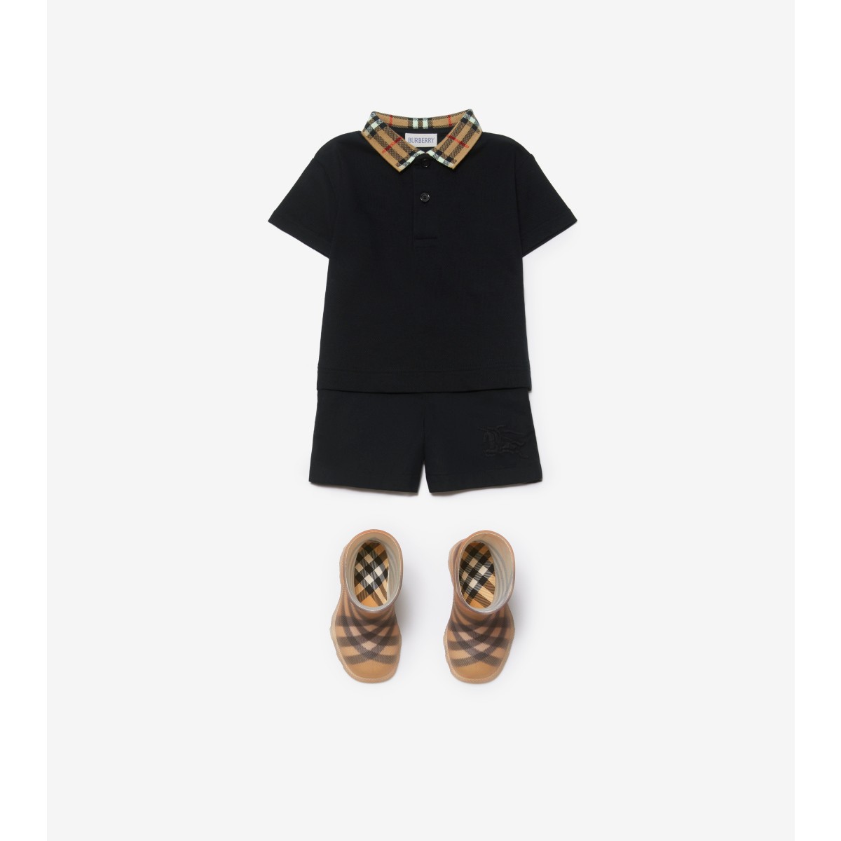  Check Collar Cotton Polo Shirt