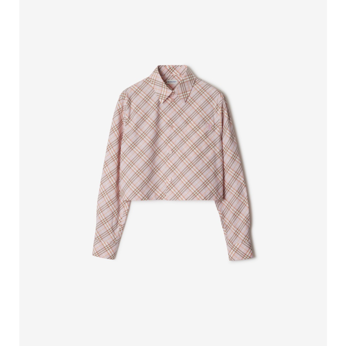  Check Cropped Cotton Shirt
