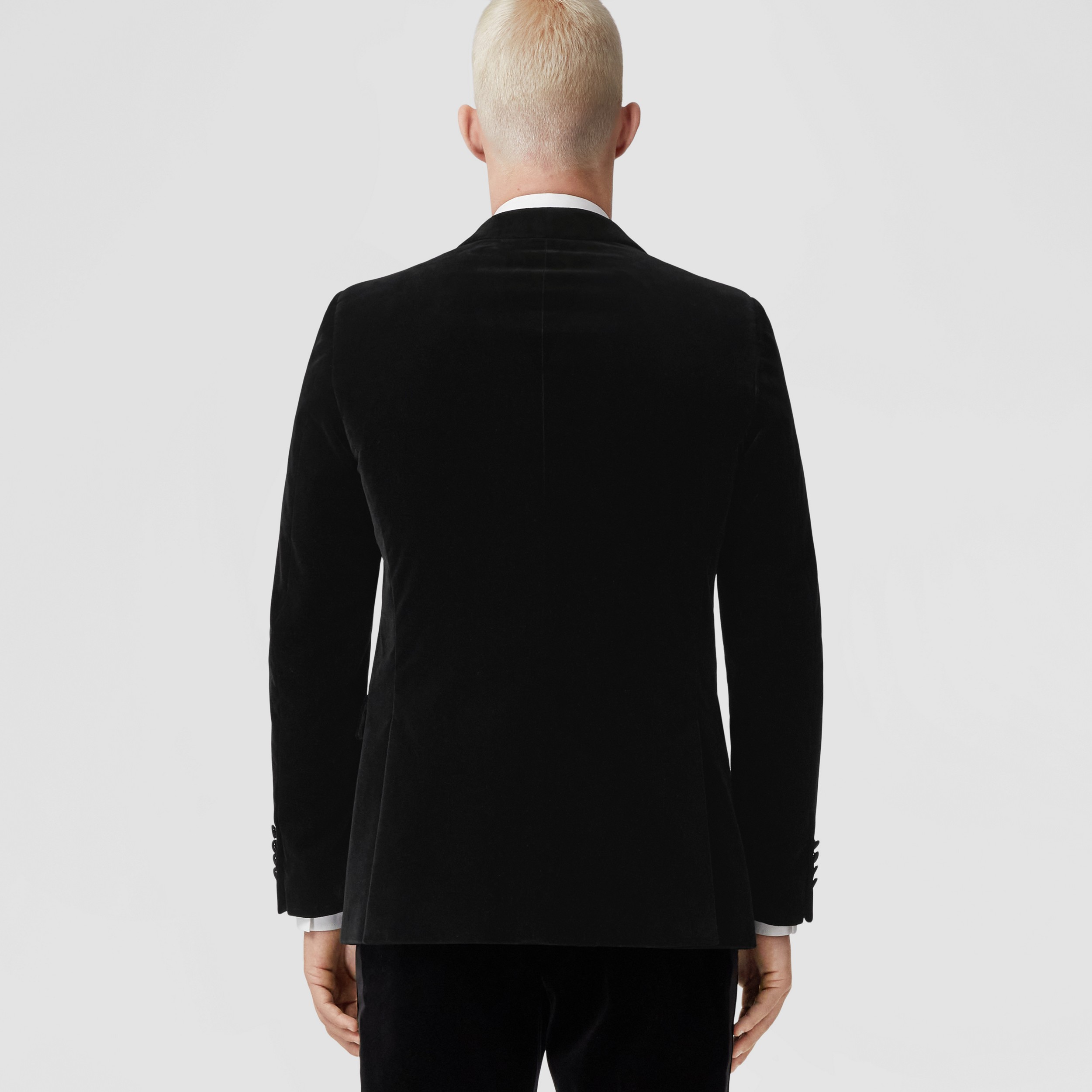 English Fit Cotton Velvet Tuxedo Jacket – Exclusive Capsule Collection in Black - Men | Burberry® Official - 3