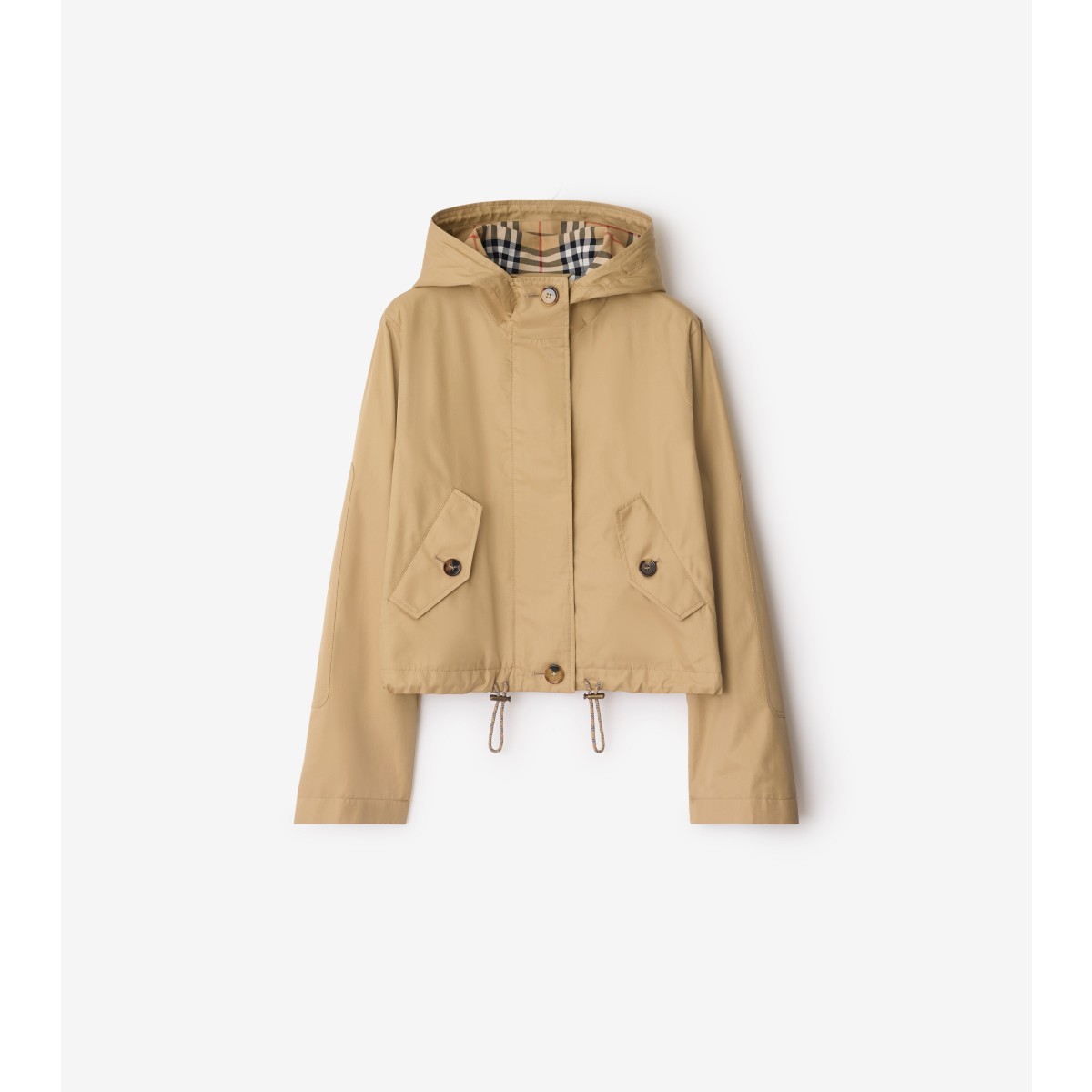 Check Short Gabardine Parka