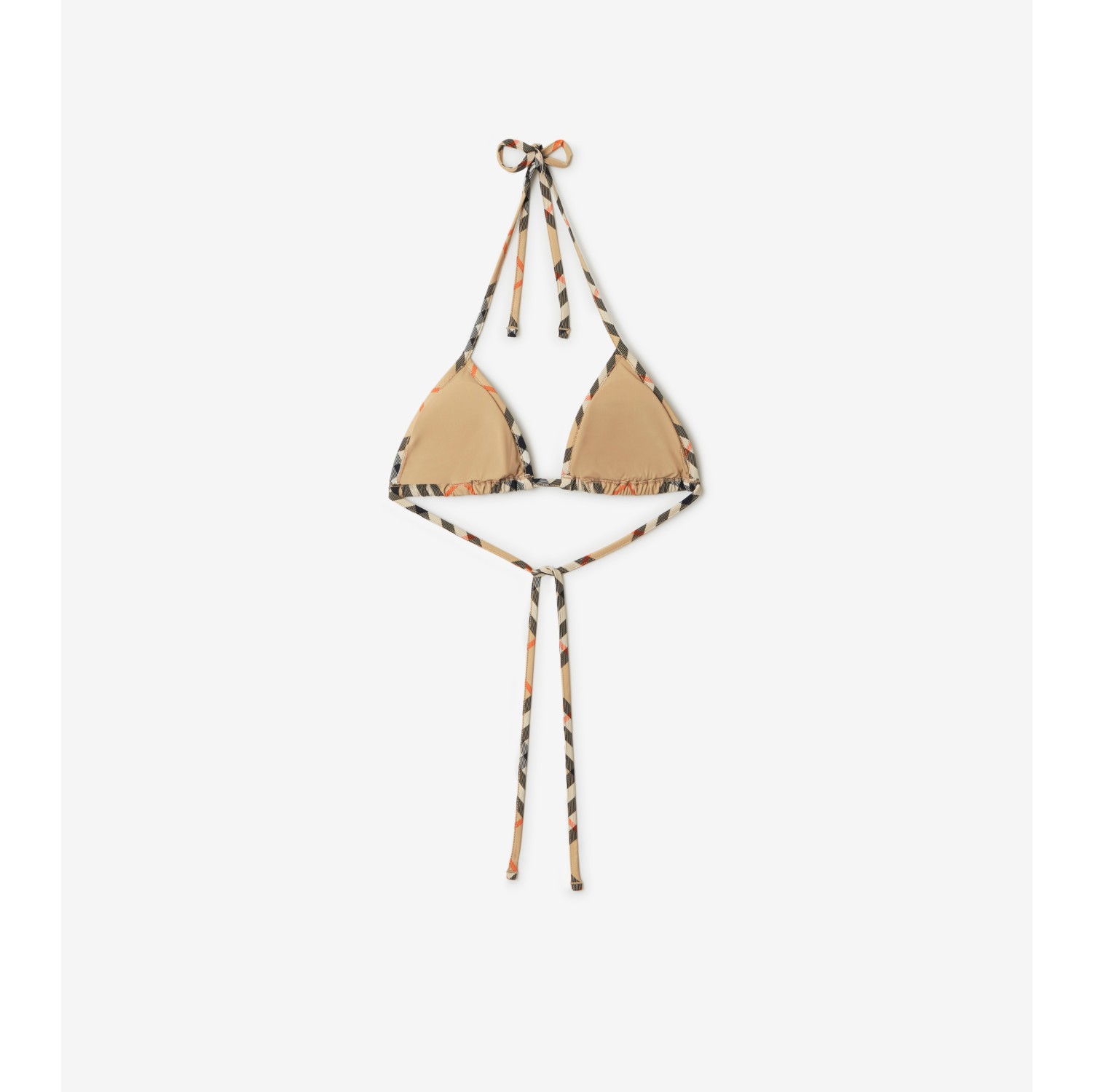 Check Bikini Top in Sand - Women, Nylon | Burberry® Official