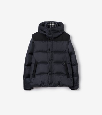 Detachable Sleeve Nylon Puffer Jacket in Navy - Men | Burberry® Official