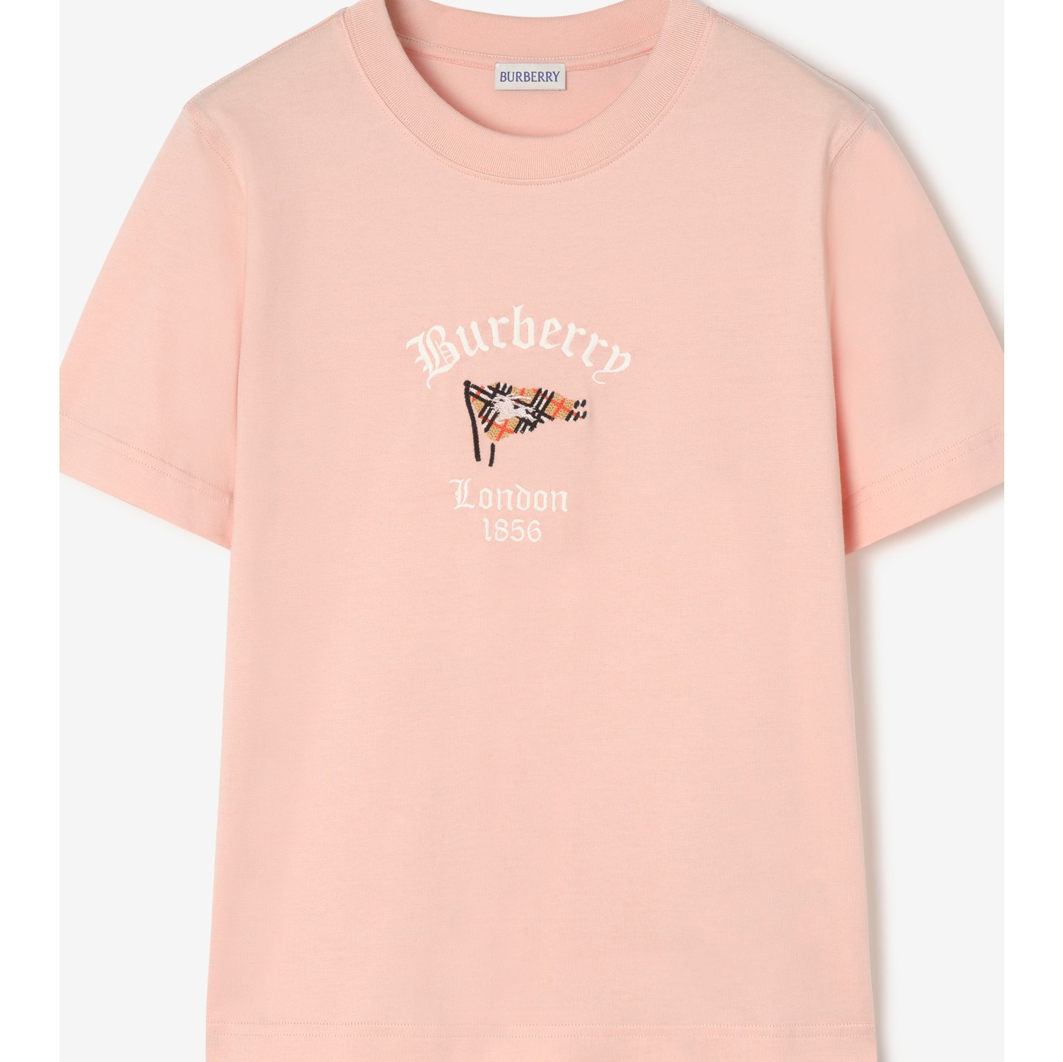 Baumwoll-T-Shirt mit Flagge in Check