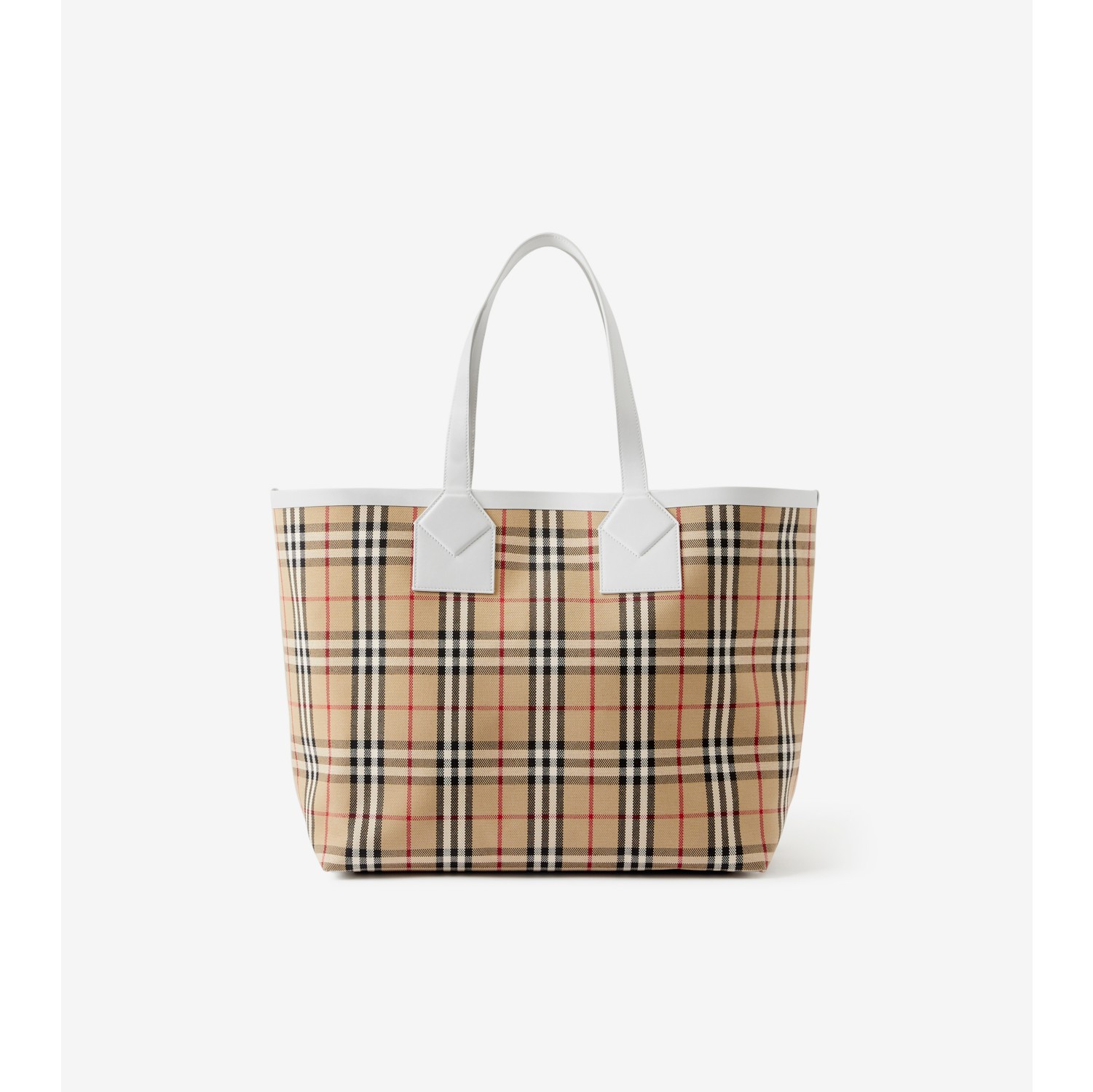 Burberry Check Medium Canvas Tote Bag in Multicoloured - Burberry