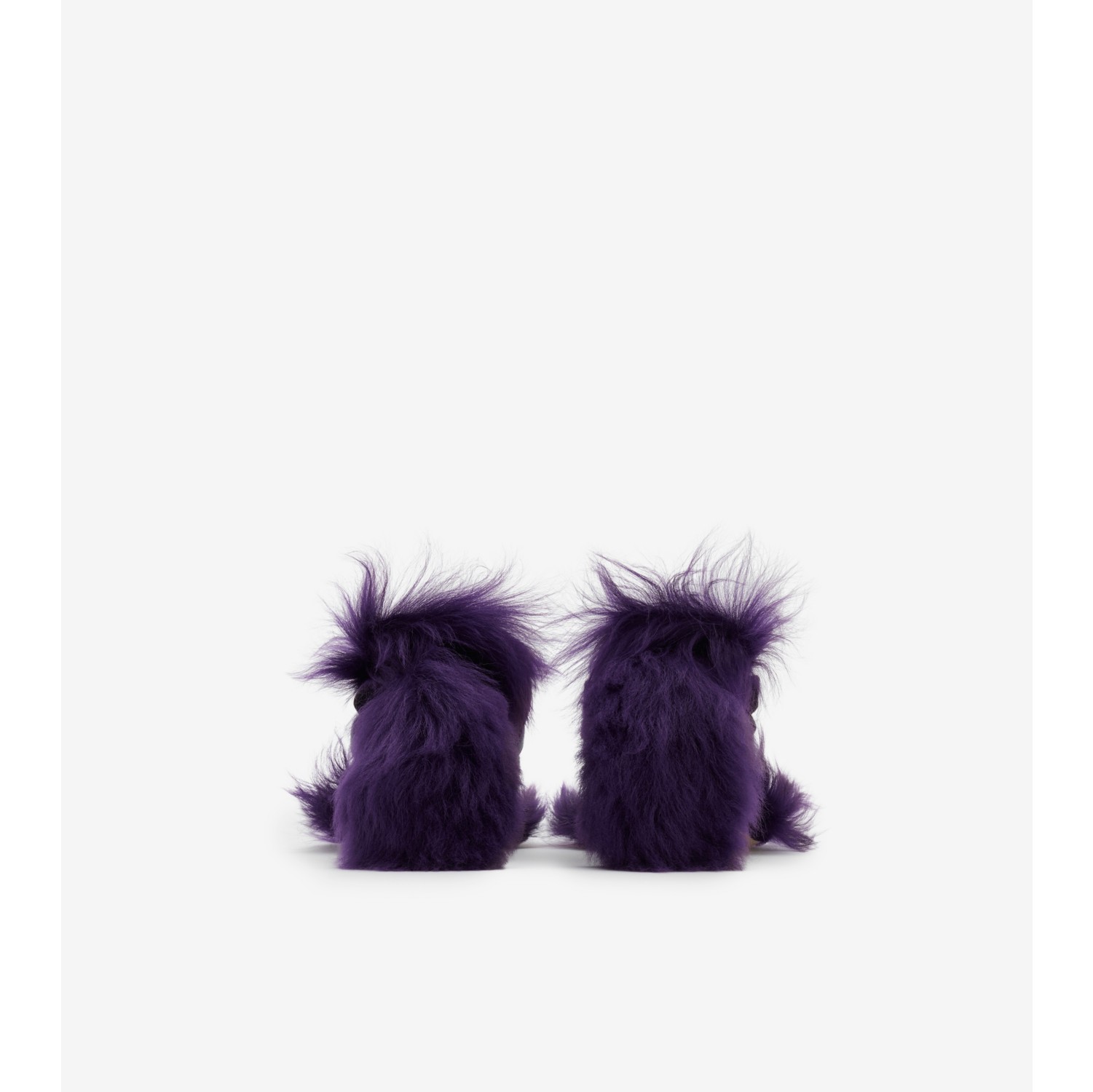Shearling Step Post Sandals in Black/knight - Women | Burberry® Official