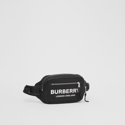 black fabric bum bag