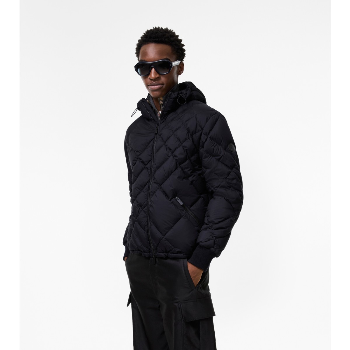 Check -stitch Nylon Doversgreen Puffer Jacket