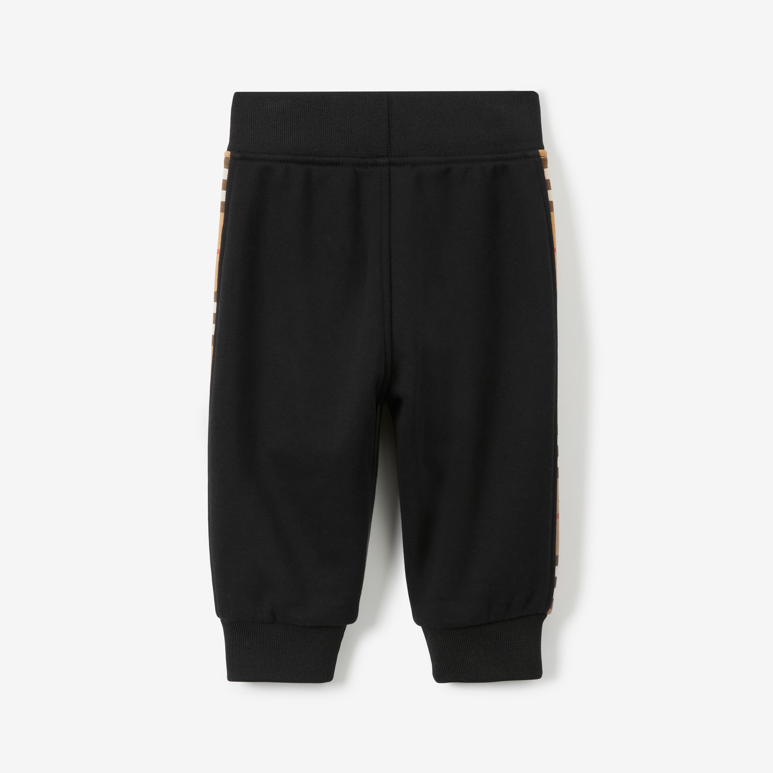 Check Panel Cotton Jogging Pants in Black - Children | Burberry® Official - 2