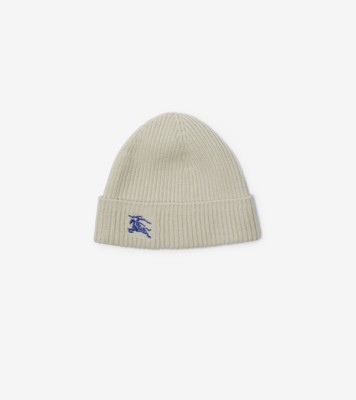 Ribbed Cashmere Beanie in Plaster Men Burberry Official