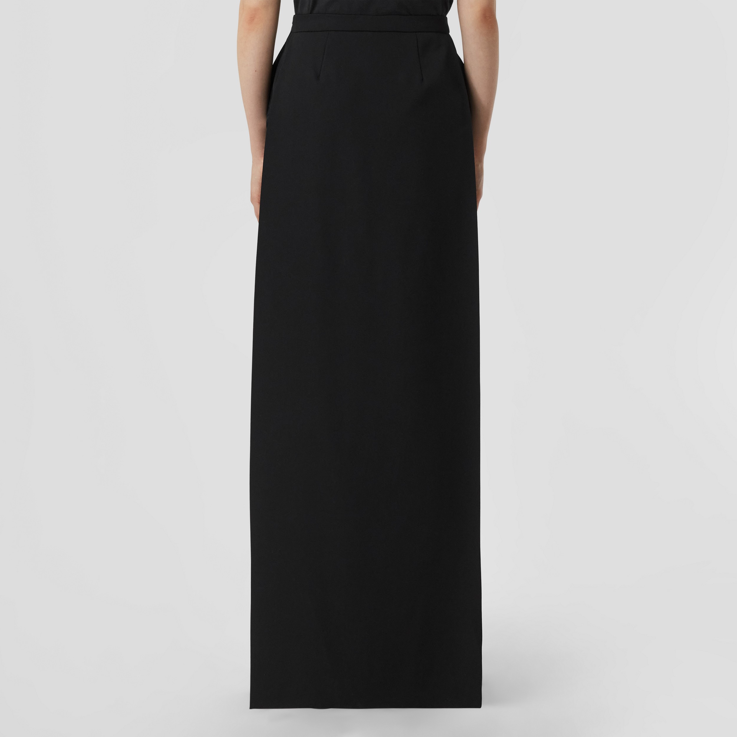 Grain de Poudre Wool Floor-length Skirt in Black - Women | Burberry® Official - 2