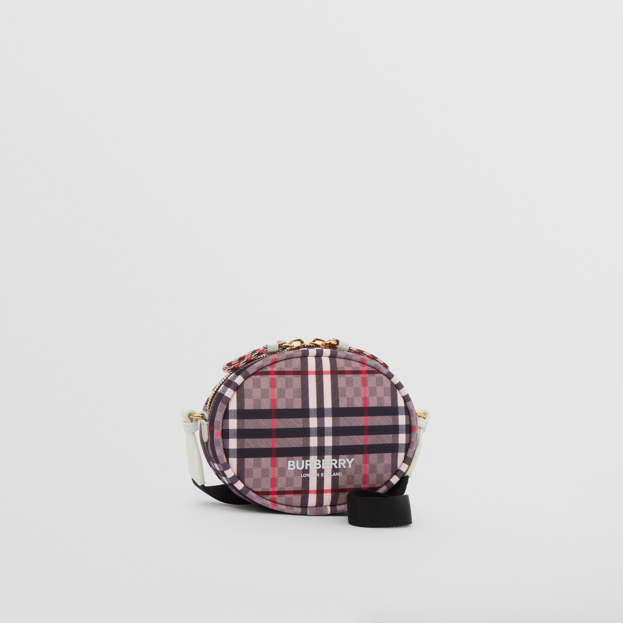 Logo Print Chequerboard Crossbody Bag in Pale Rose - Children | Burberry® Official - 3