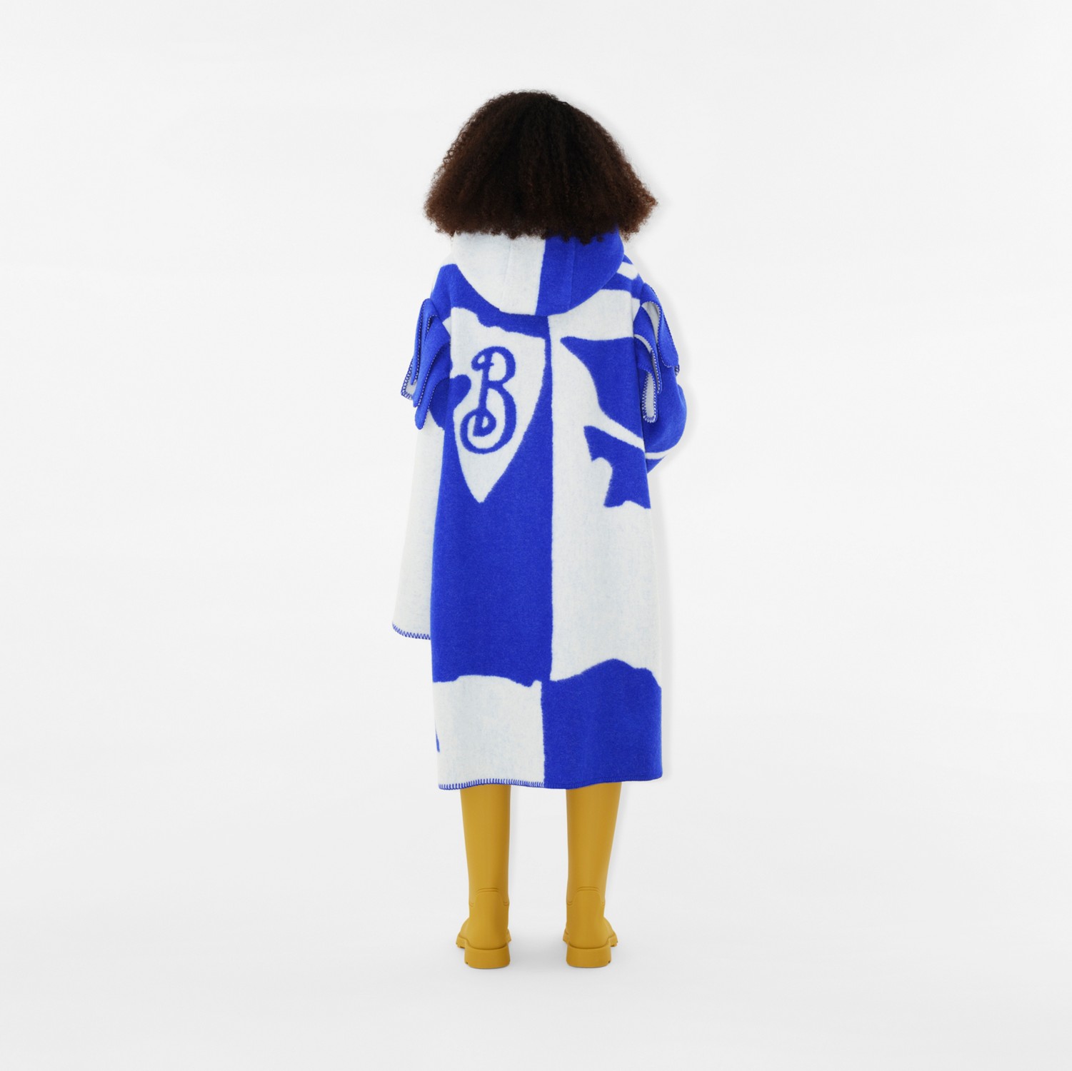 马术骑士徽标羊毛毯式斗篷 (骑士蓝) - 女士 | Burberry® 博柏利官网