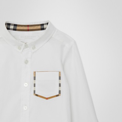 check detail cotton oxford shirt