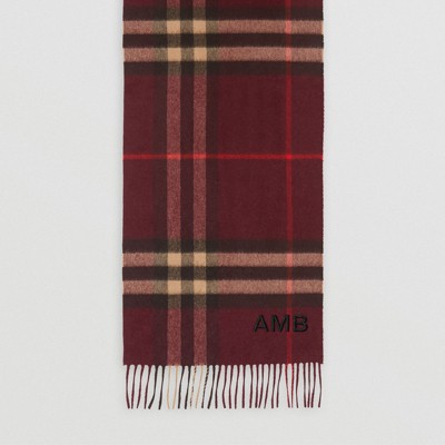 maroon burberry scarf