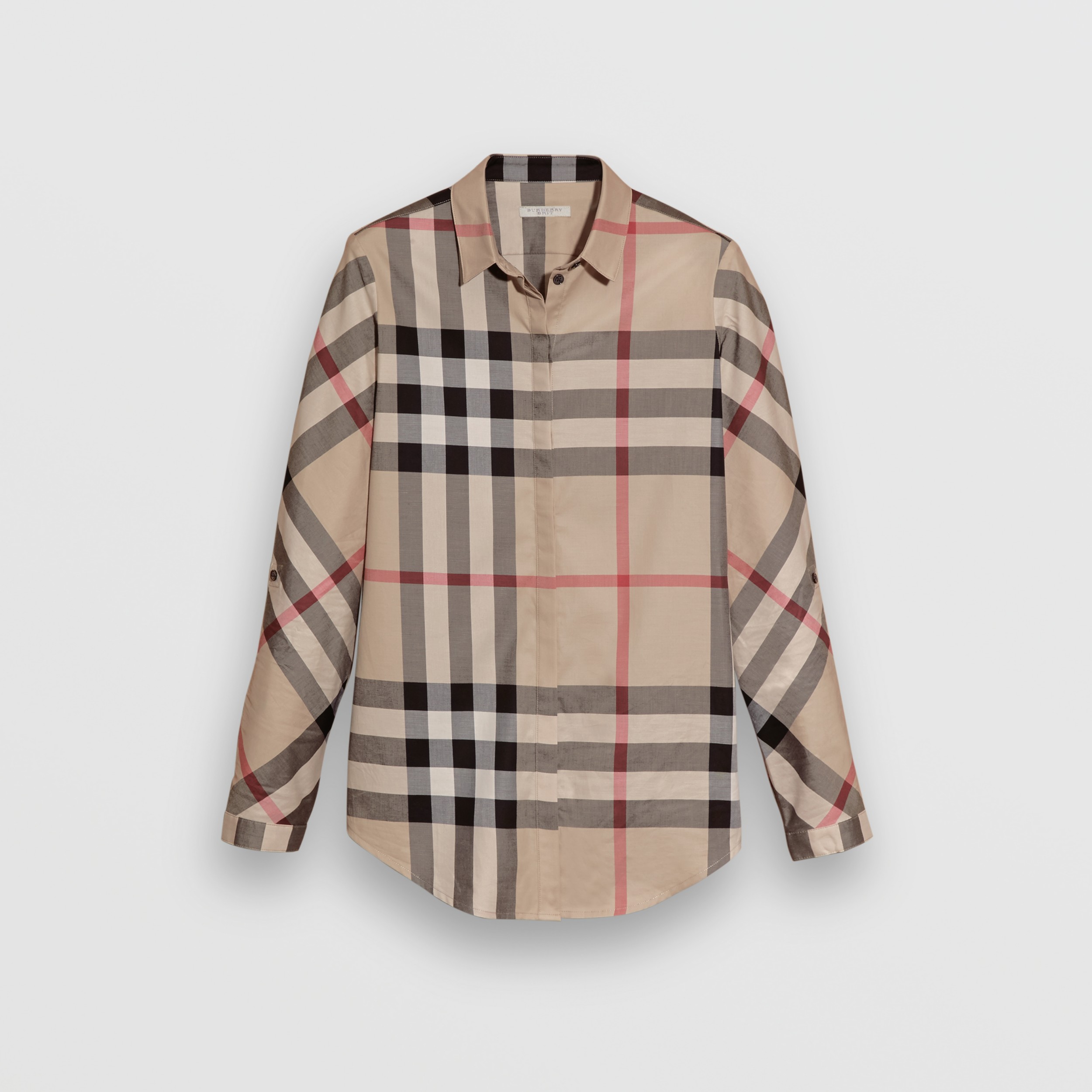 Stretch-Cotton Check Shirt in New Classic - Women | Burberry United States