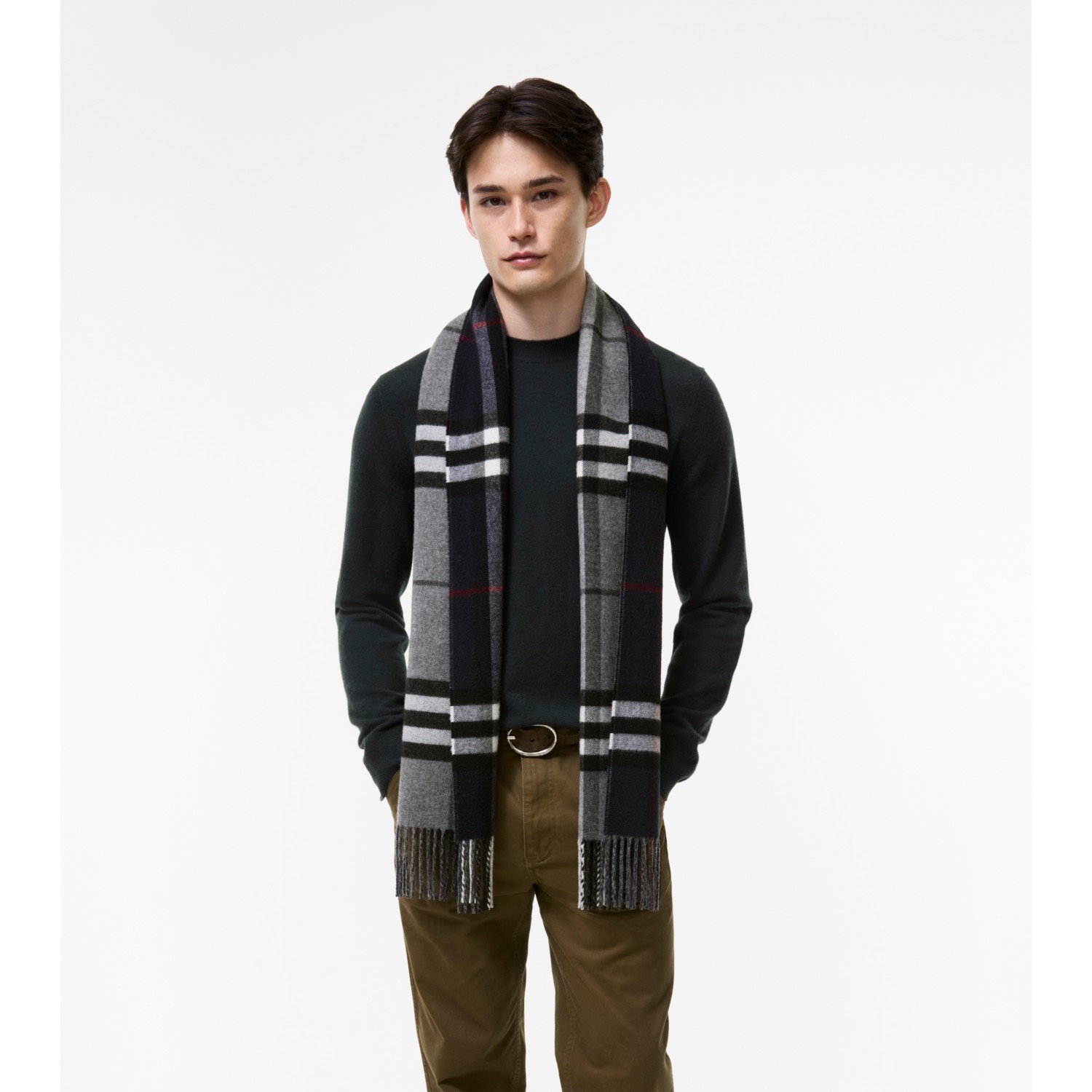 Reversible Check Cashmere Scarf - thumbnail 8