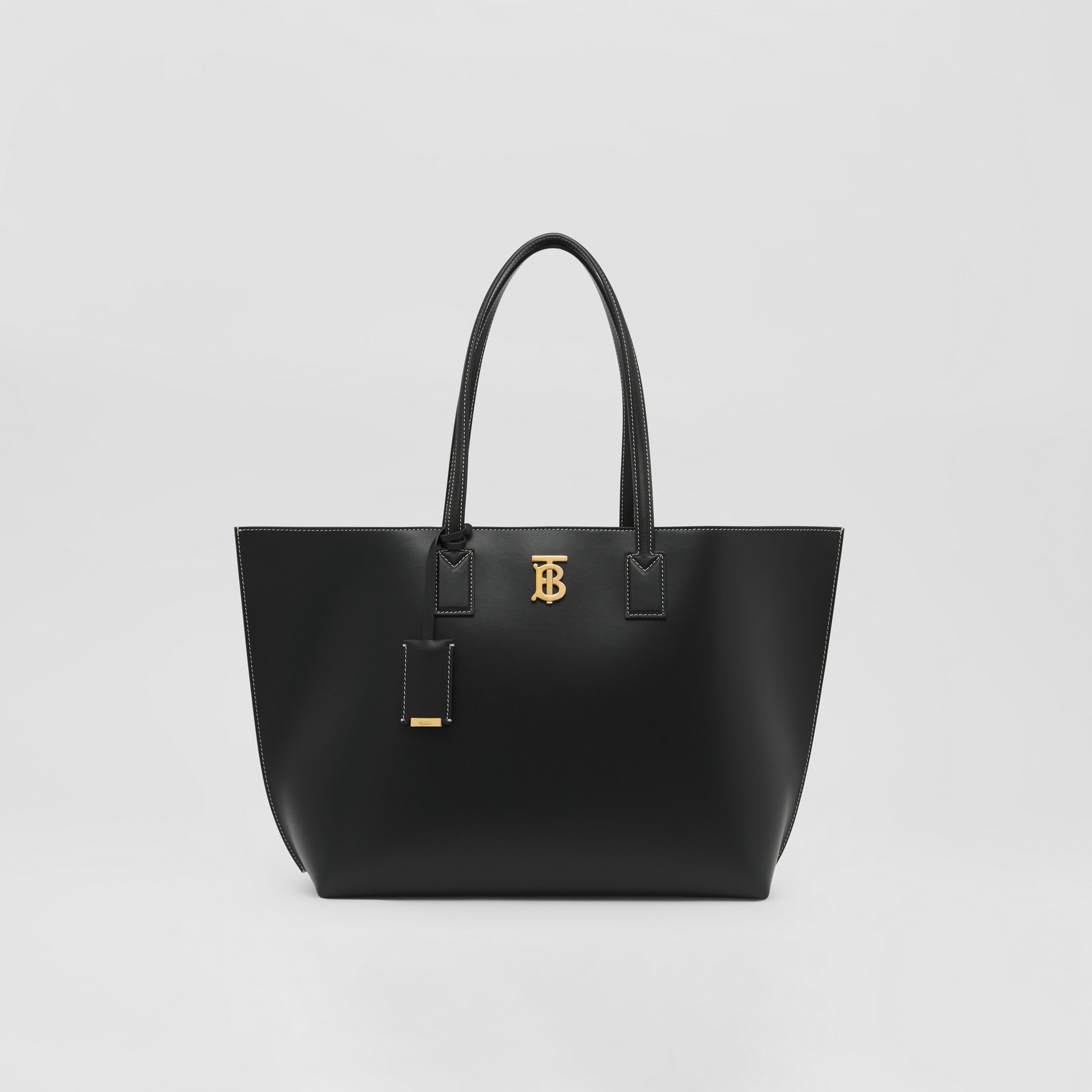Mittelgroße Lederhenkeltasche mit Monogrammmotiv (Schwarz) - Damen | Burberry® - 1