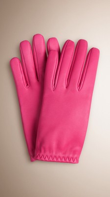 Magenta pink Cashmere-lined Lambskin Gloves - Image 1