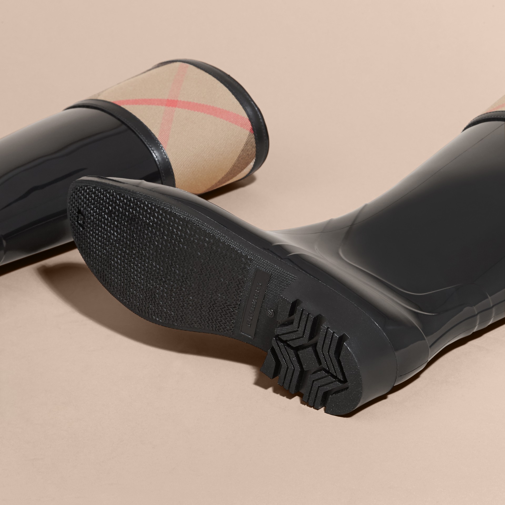 burberry house check rain boots
