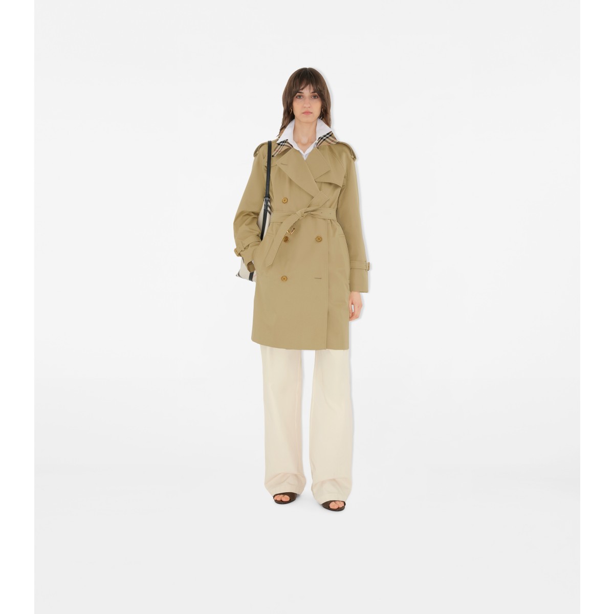  Check Mid-length Collar Castleford Trench Coat