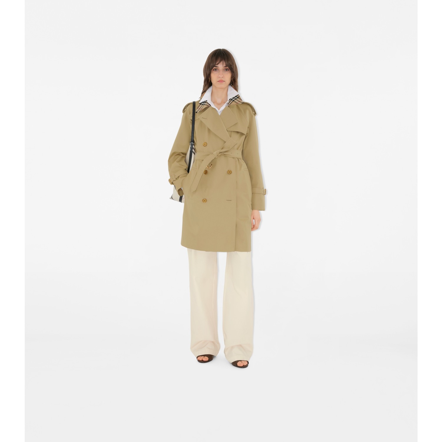 Mid-length Check Collar Castleford Trench Coat