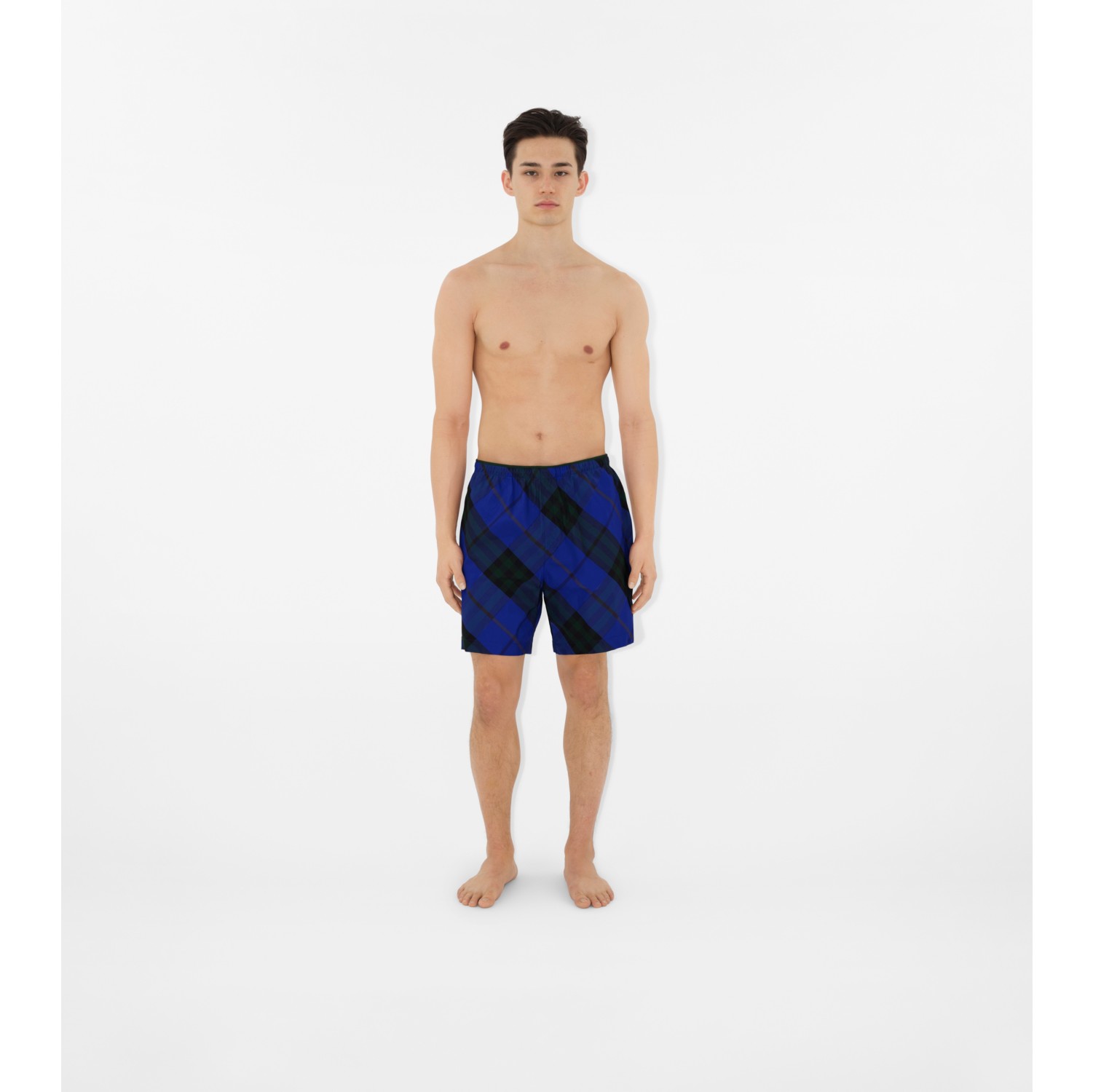 Check Swim Shorts in Knight - Men