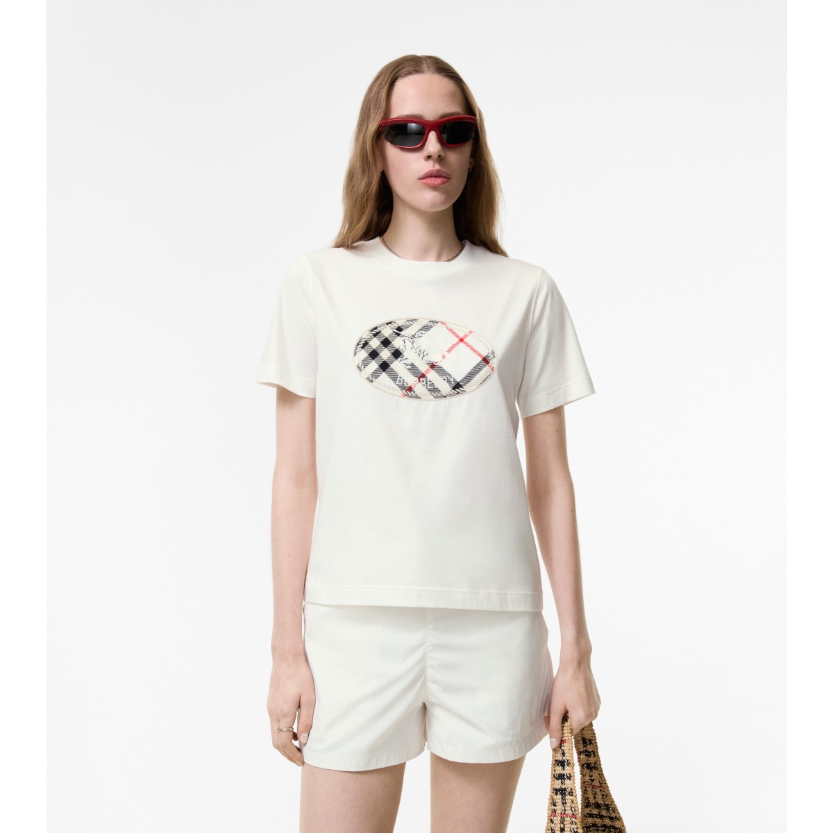  Check Knight Stamp Cotton T-shirt