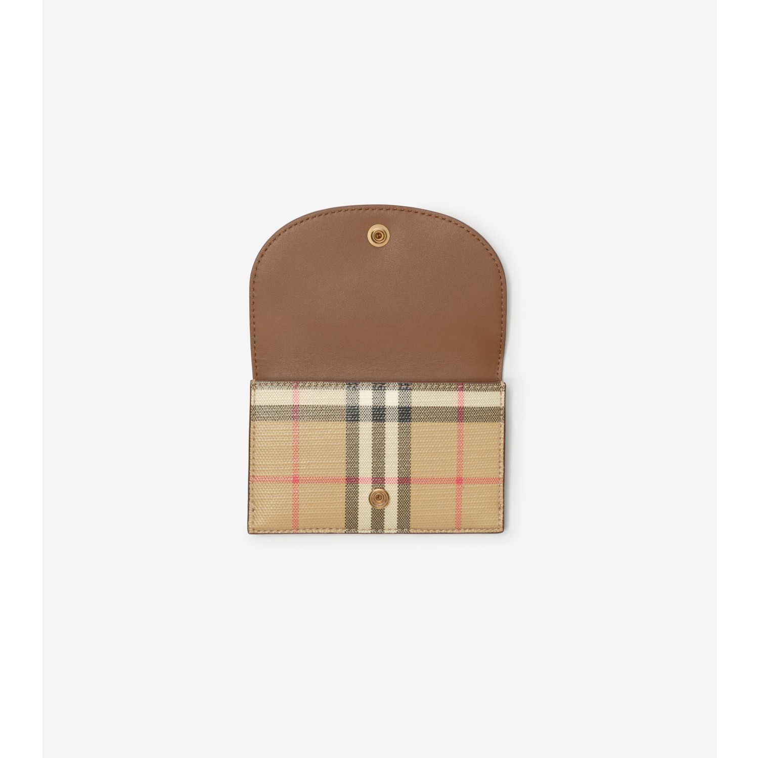 Check Folding Card Case & Key Ring in Archive beige - Women, Cotton | Burberry® Official