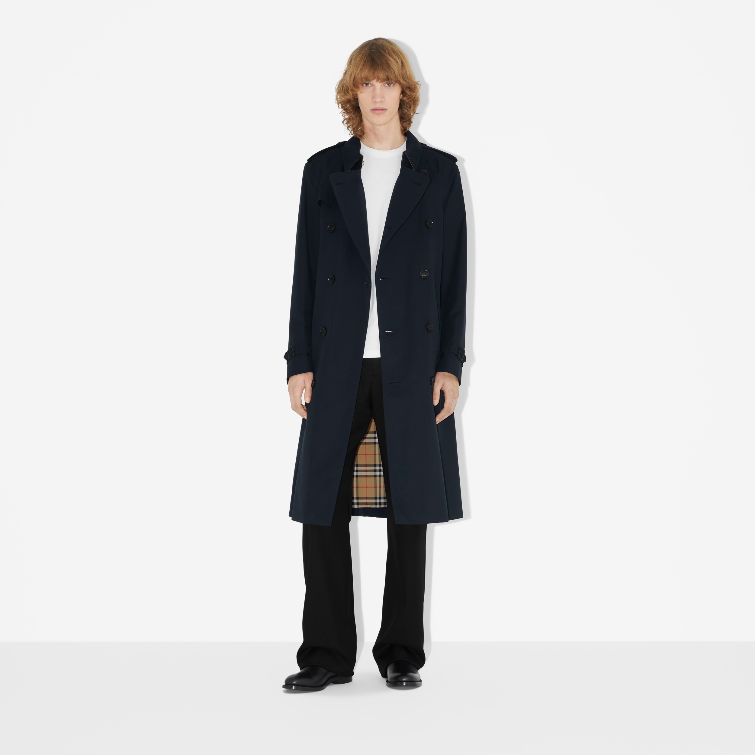 Long Kensington Heritage Trench Coat in Coal Blue - Men | Burberry® Official