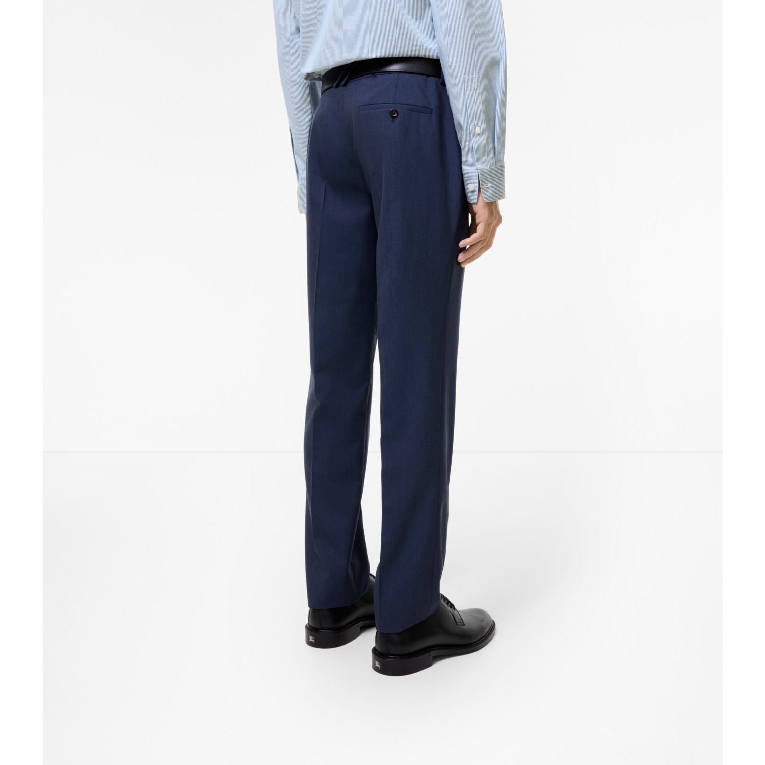 Wool Bond Tailored Trousers in Blue melange - Men | Burberry® Official