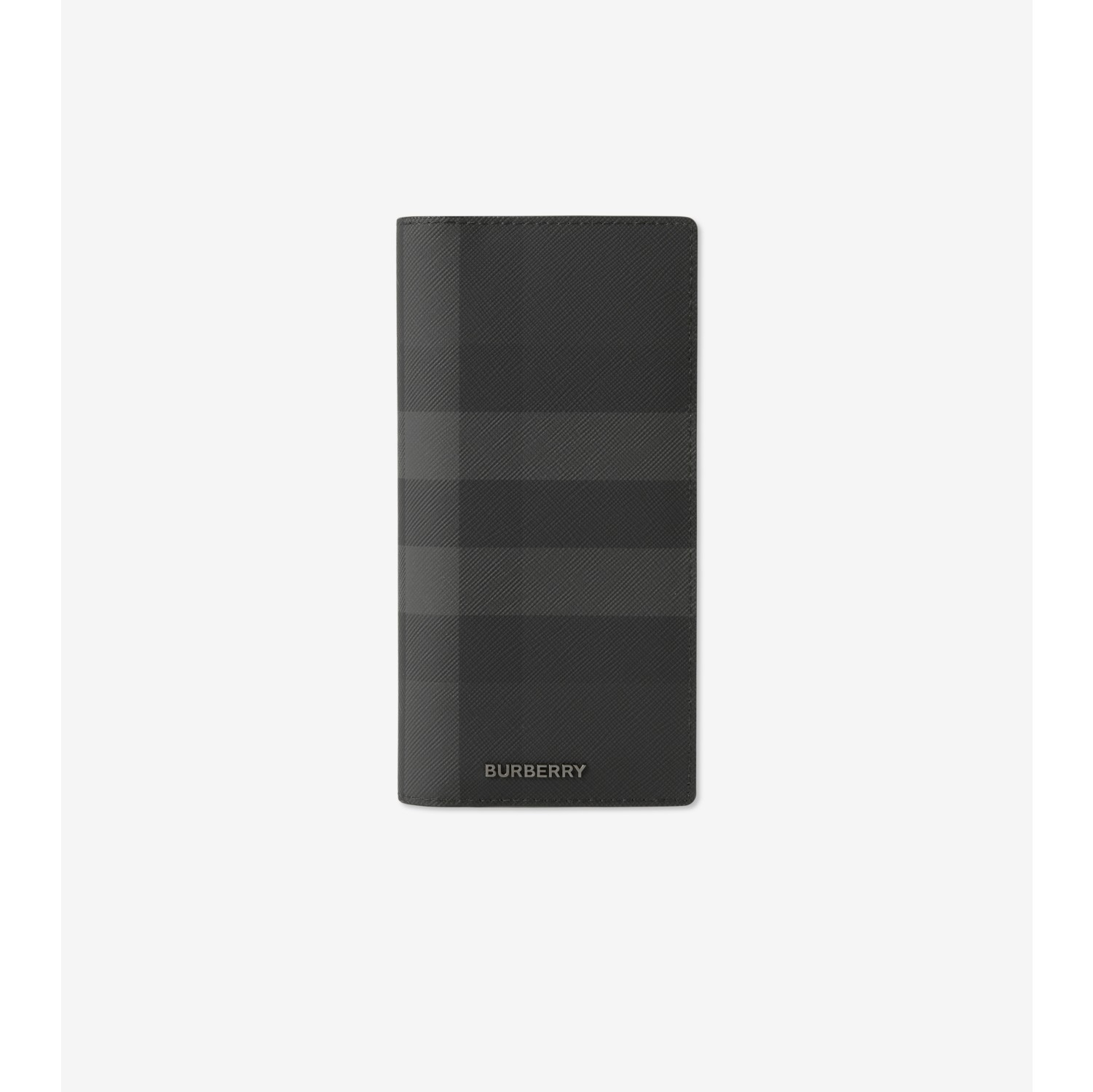 Check Continental Wallet in Charcoal - Men, Canvas | Burberry® Official