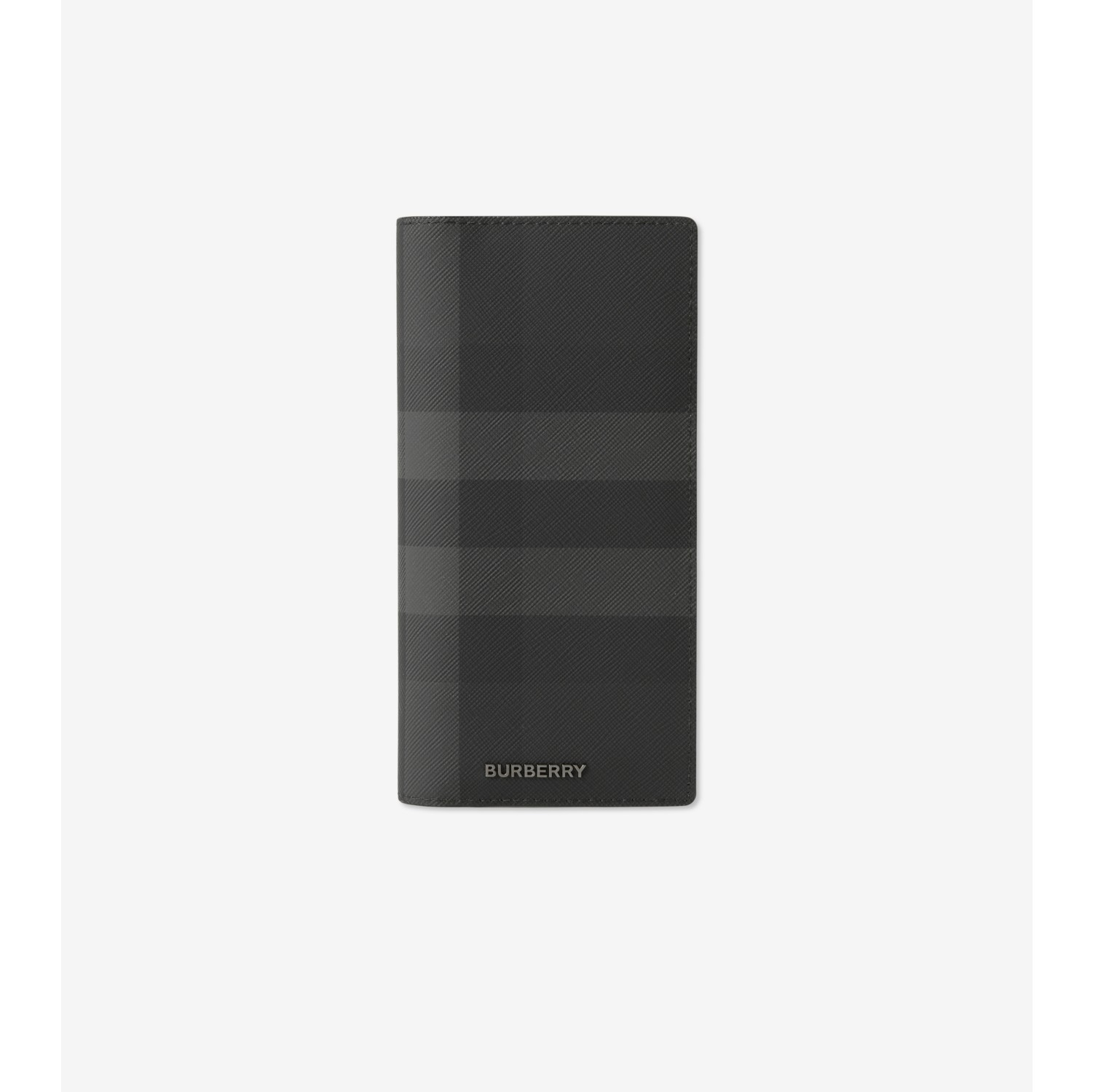 Check Continental Wallet in Charcoal Men Canvas Burberry Official