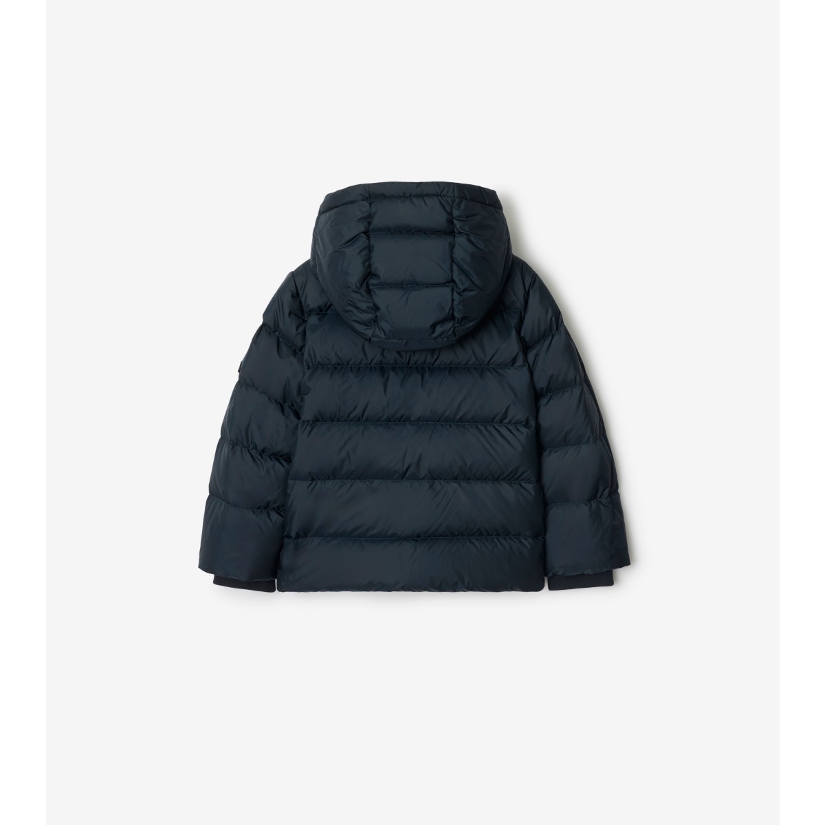  Check Nylon Hooded Puffer Coat