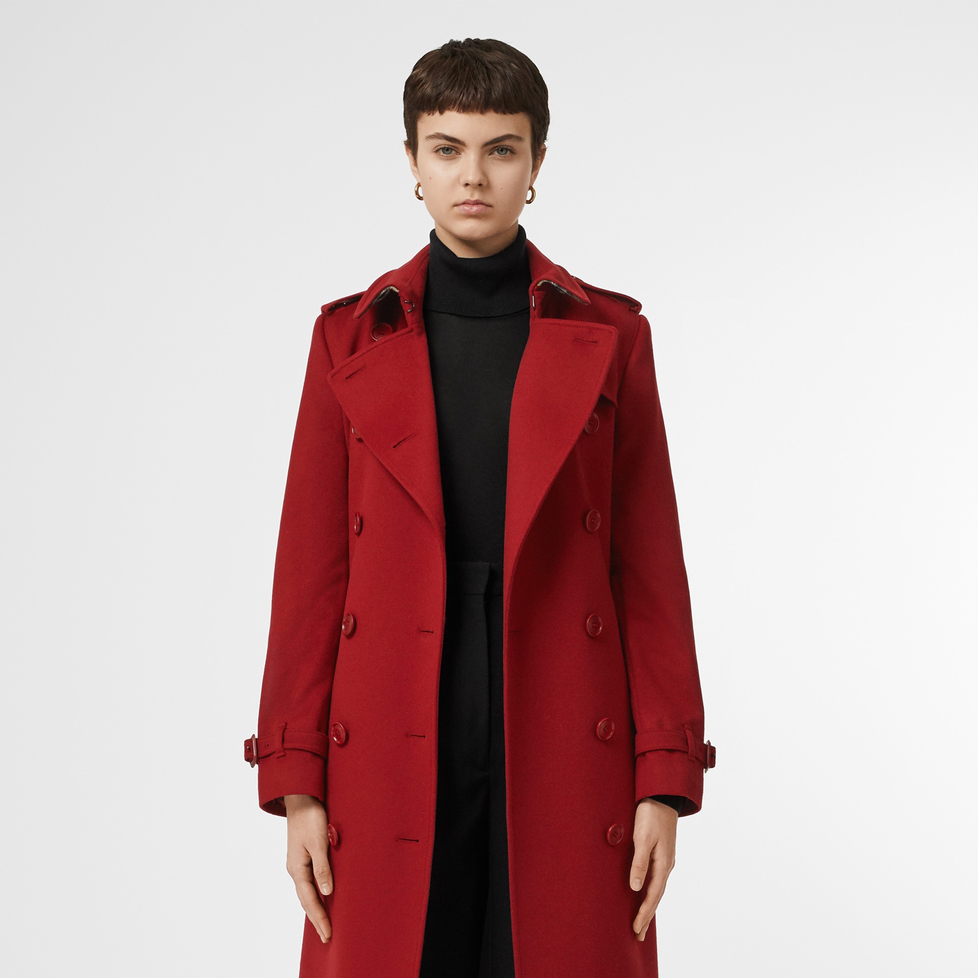 Cashmere Trench Coat in Red - Women | Burberry Canada