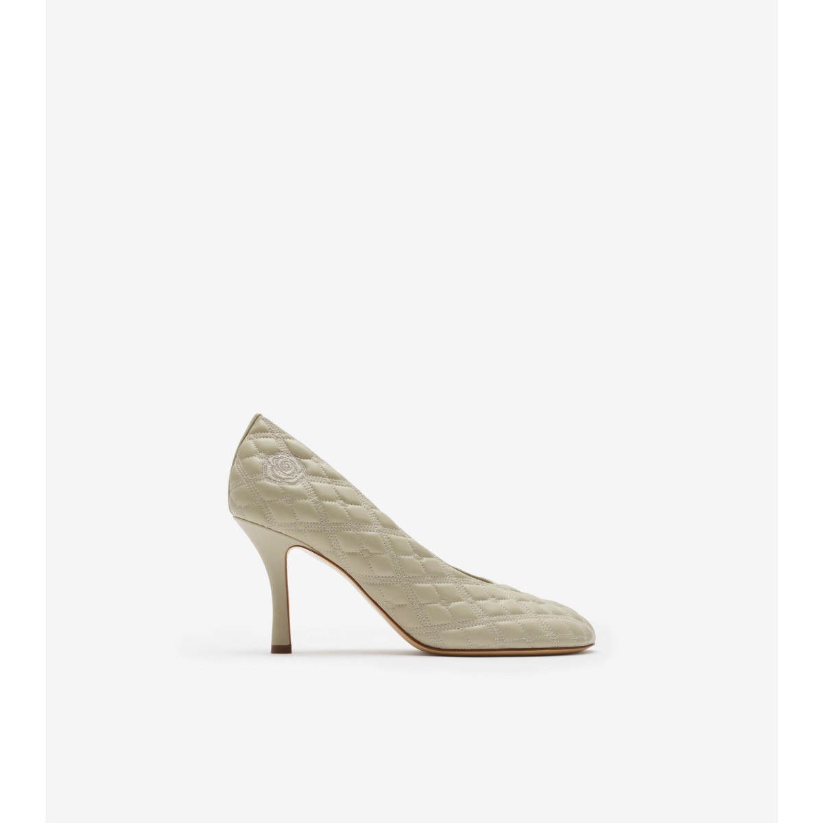 Shop Burberry Leather Baby Quilt High Pumps In Plaster